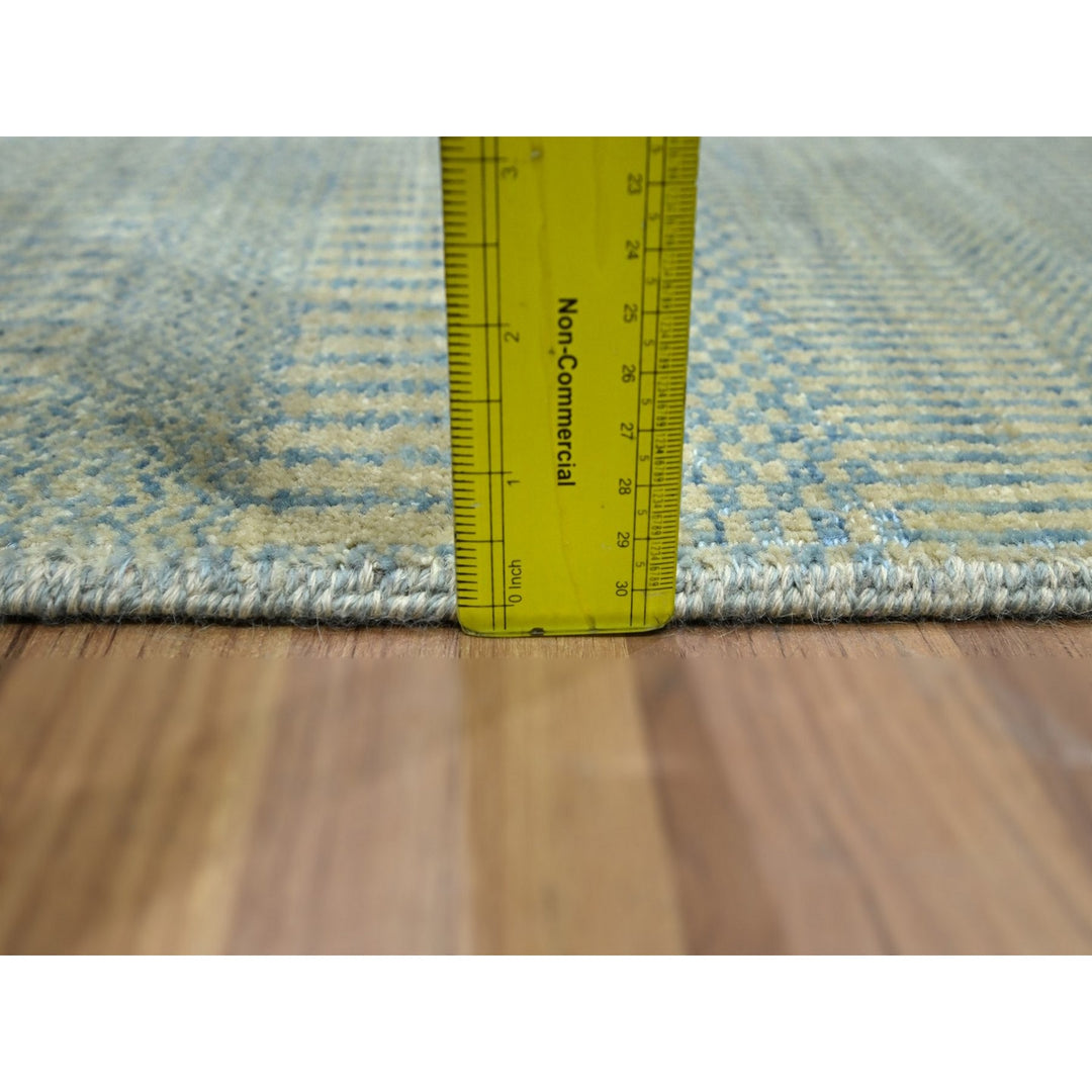 2'0" x 3'0" New Hand Knotted Blue Wool & Silk Rectangle Oriental Rug - MOA10276535