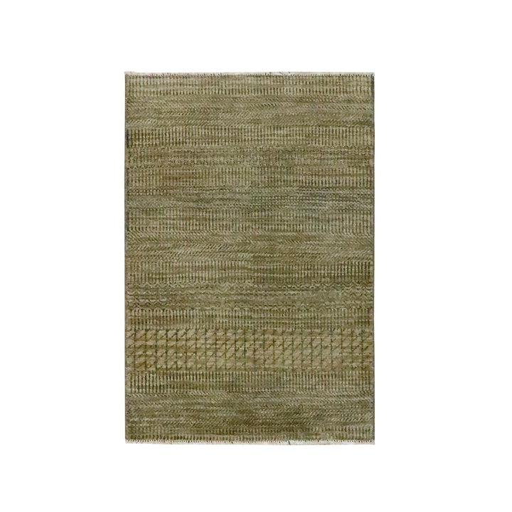 2'0" x 3'0" New Hand Knotted Brown Wool & Silk Rectangle Oriental Rug - MOA10276536
