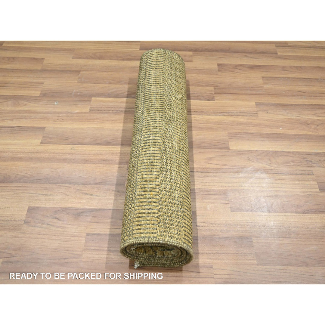 2'0" x 3'0" New Hand Knotted Brown Wool & Silk Rectangle Oriental Rug - MOA10276536