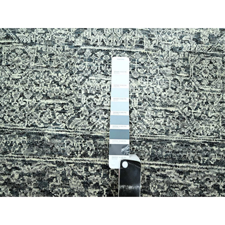 8'1" x 10'1" New Hand Knotted Grey Wool Rectangle Oriental Rug - MOA10276540
