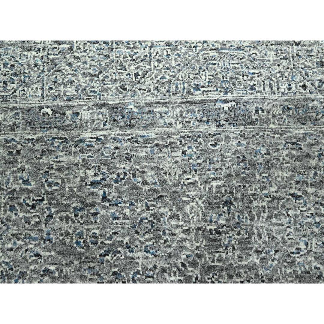 9'2" x 12'1" New Hand Knotted Grey Wool Rectangle Oriental Rug - MOA10276541