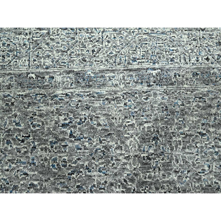 9'2" x 12'1" New Hand Knotted Grey Wool Rectangle Oriental Rug - MOA10276541