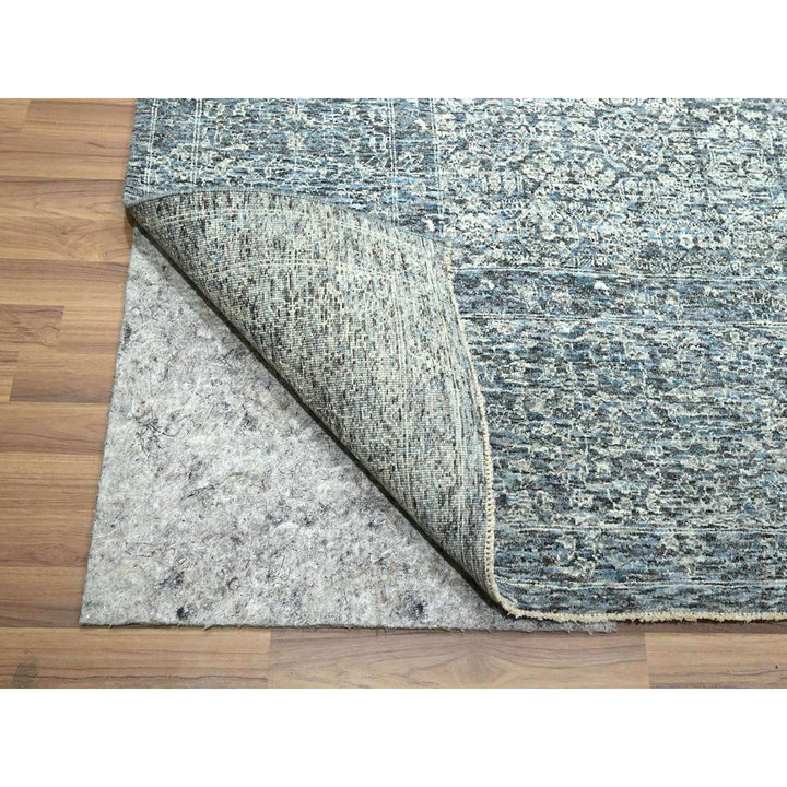 8'11" x 12'0" New Hand Knotted Blue Wool Rectangle Oriental Rug - MOA10276542