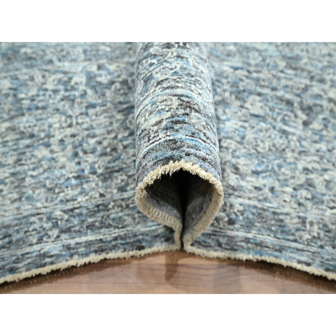 8'11" x 12'0" New Hand Knotted Blue Wool Rectangle Oriental Rug - MOA10276542