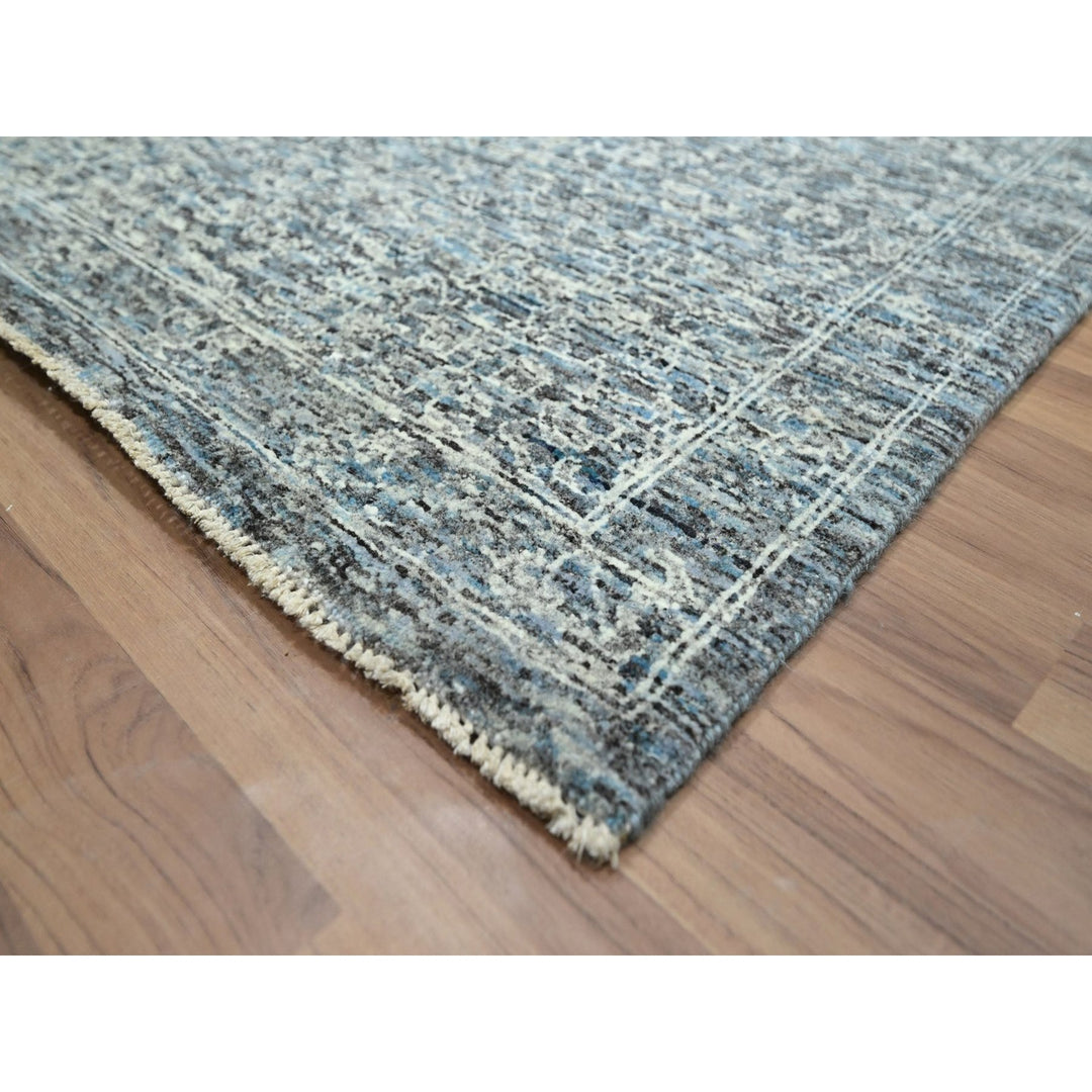 8'11" x 12'0" New Hand Knotted Blue Wool Rectangle Oriental Rug - MOA10276542