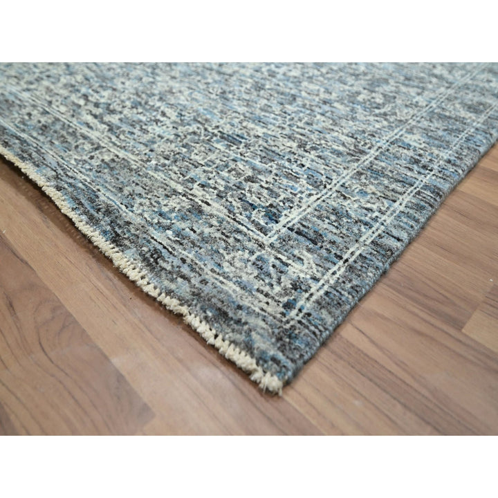 8'11" x 12'0" New Hand Knotted Blue Wool Rectangle Oriental Rug - MOA10276542