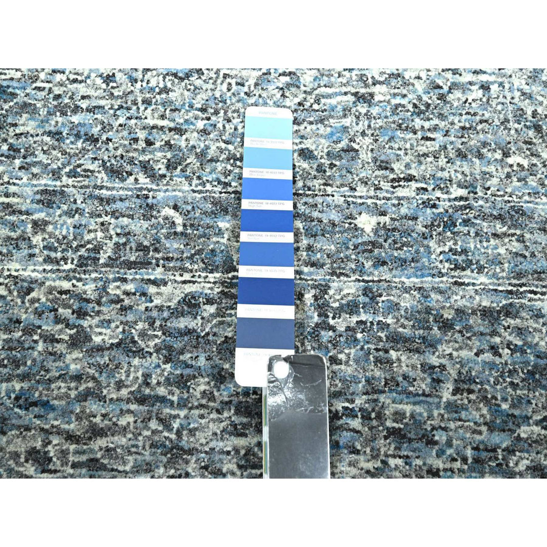 8'11" x 12'0" New Hand Knotted Blue Wool Rectangle Oriental Rug - MOA10276542