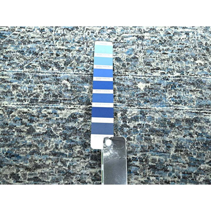 8'11" x 12'0" New Hand Knotted Blue Wool Rectangle Oriental Rug - MOA10276542