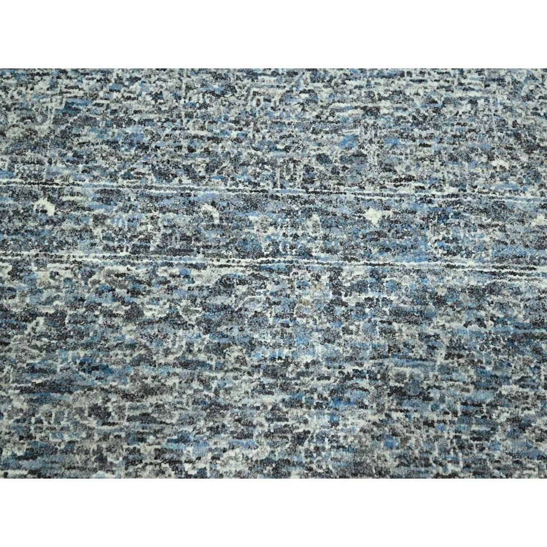 8'11" x 12'0" New Hand Knotted Blue Wool Rectangle Oriental Rug - MOA10276542