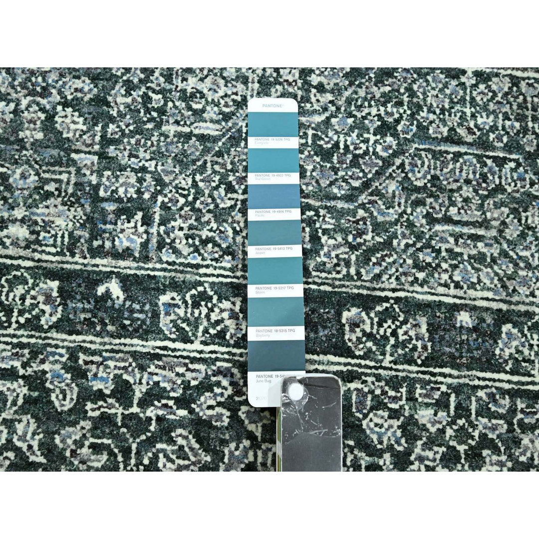8'0" x 10'0" New Hand Knotted Green Wool Rectangle Oriental Rug - MOA10276543