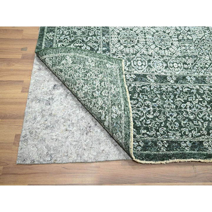 8'3" x 11'6" New Hand Knotted Green Wool Rectangle Oriental Rug - MOA10276545