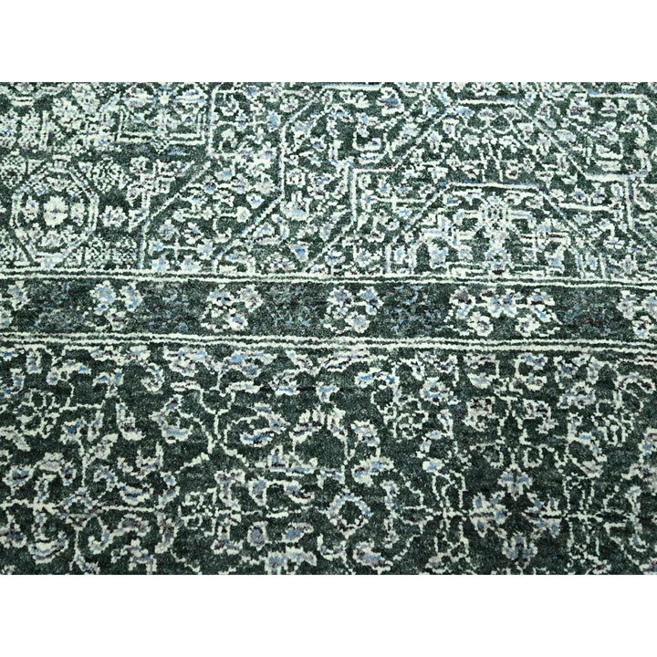 8'3" x 11'6" New Hand Knotted Green Wool Rectangle Oriental Rug - MOA10276545