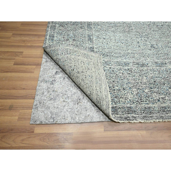 9'0" x 12'1" New Hand Knotted Grey Wool Rectangle Oriental Rug - MOA10276546