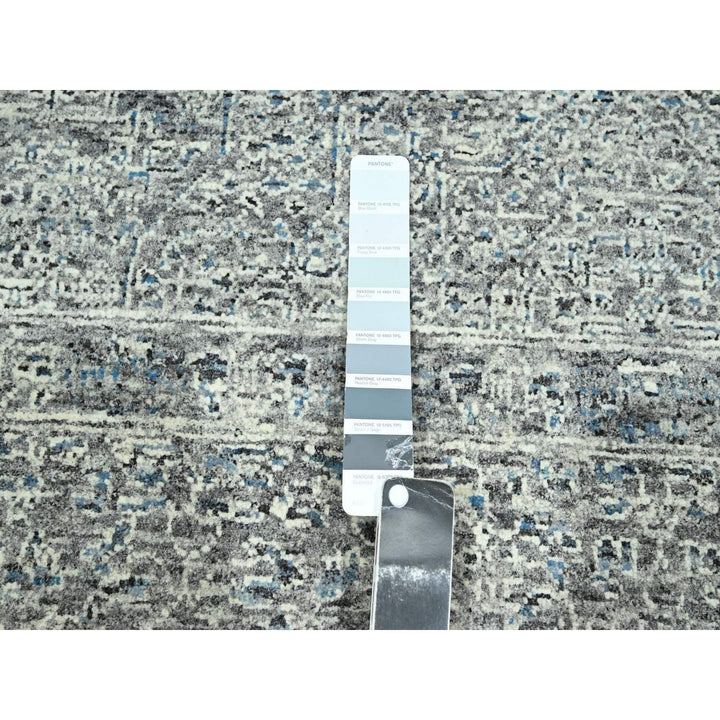9'0" x 12'1" New Hand Knotted Grey Wool Rectangle Oriental Rug - MOA10276546