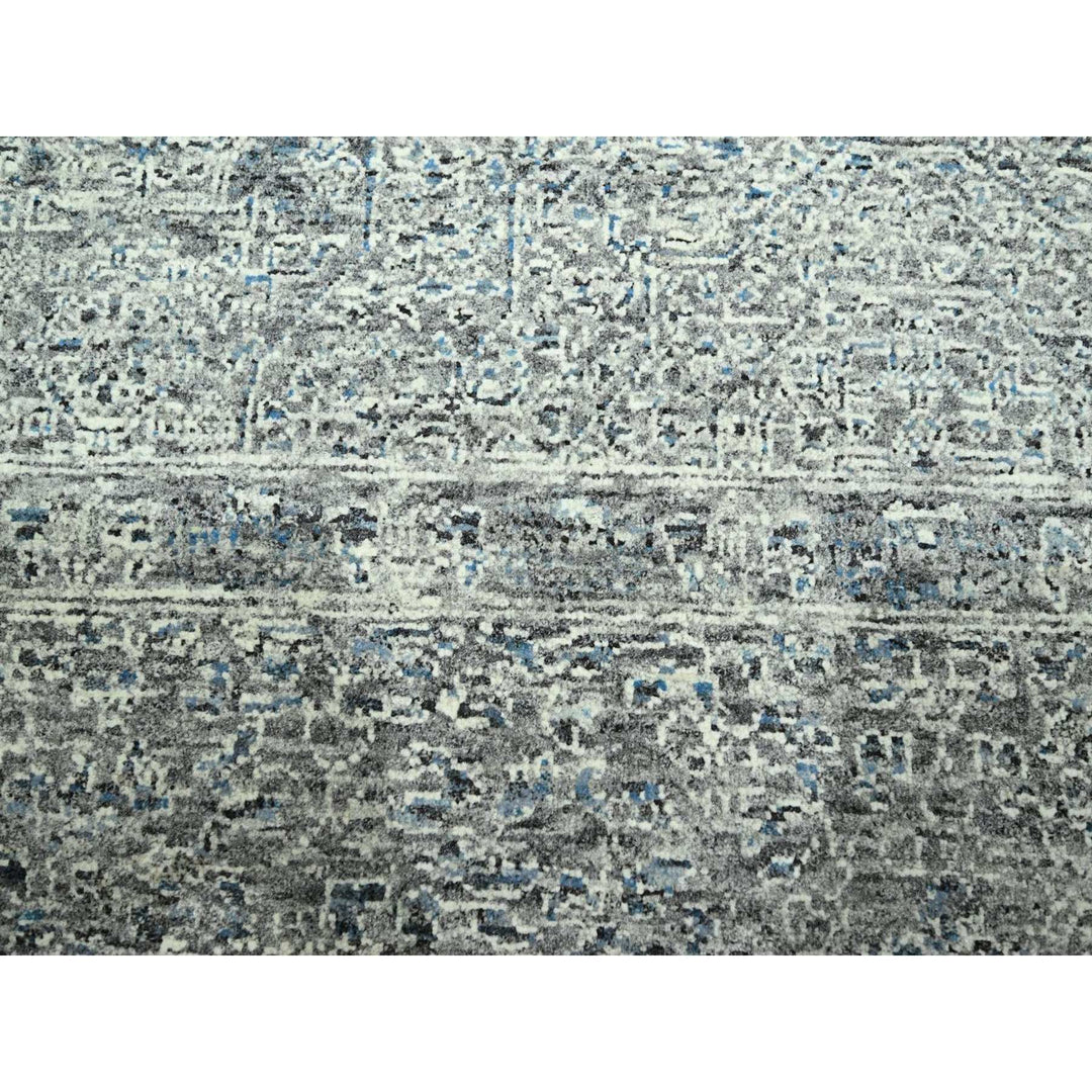 9'0" x 12'1" New Hand Knotted Grey Wool Rectangle Oriental Rug - MOA10276546
