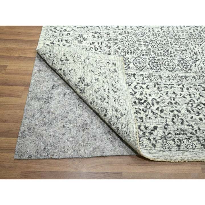 9'1" x 12'0" New Hand Knotted Ivory Wool Rectangle Oriental Rug - MOA10276547