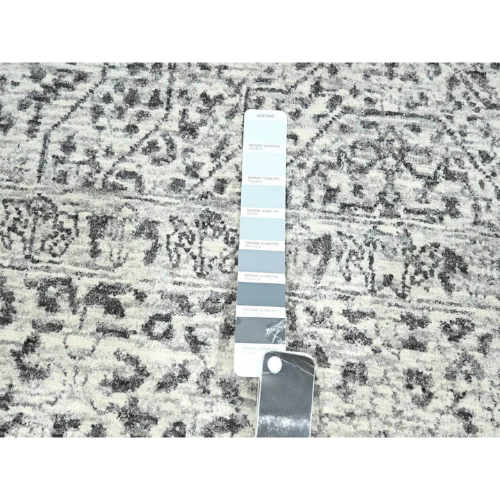 9'1" x 12'0" New Hand Knotted Ivory Wool Rectangle Oriental Rug - MOA10276547
