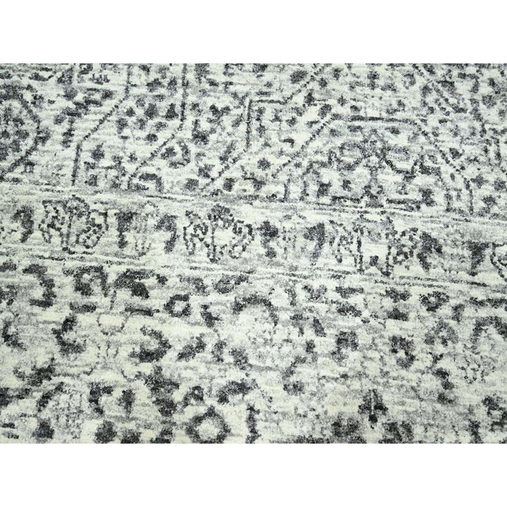 9'1" x 12'0" New Hand Knotted Ivory Wool Rectangle Oriental Rug - MOA10276547
