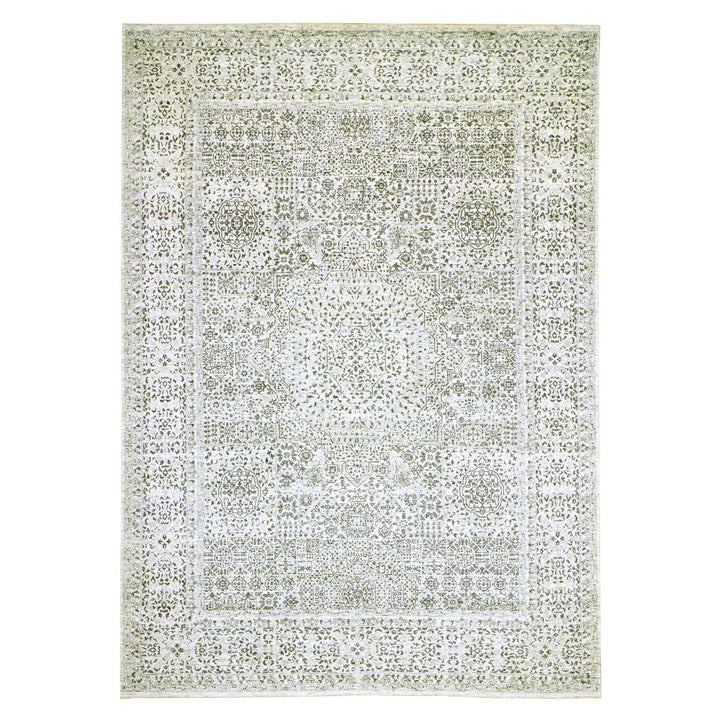 10'0" x 14'0" New Hand Knotted Ivory Wool Rectangle Oriental Rug - MOA10276548