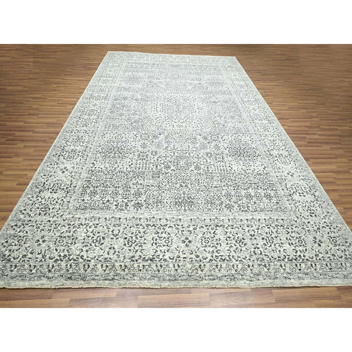10'0" x 14'0" New Hand Knotted Ivory Wool Rectangle Oriental Rug - MOA10276548