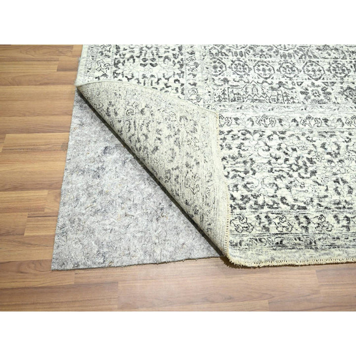 10'0" x 14'0" New Hand Knotted Ivory Wool Rectangle Oriental Rug - MOA10276548