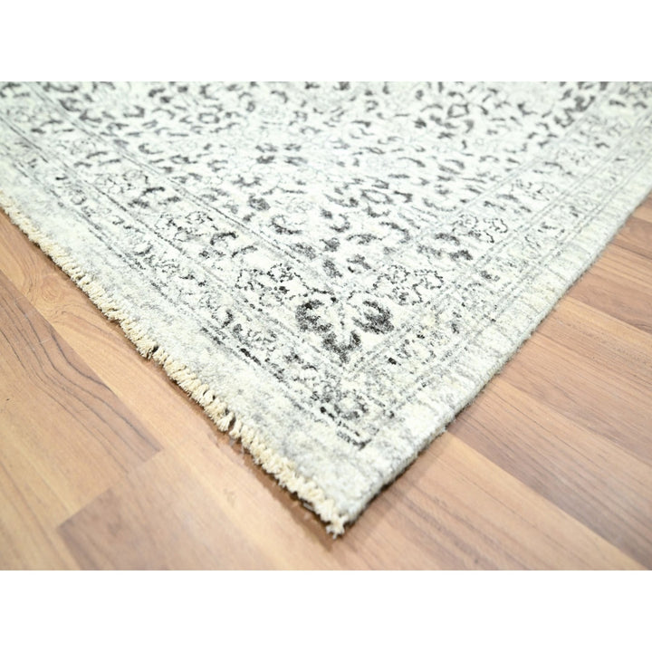 10'0" x 14'0" New Hand Knotted Ivory Wool Rectangle Oriental Rug - MOA10276548