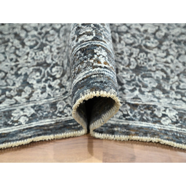 8'2" x 10'2" New Hand Knotted Grey Wool Rectangle Oriental Rug - MOA10276549