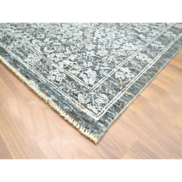 8'2" x 10'2" New Hand Knotted Grey Wool Rectangle Oriental Rug - MOA10276549