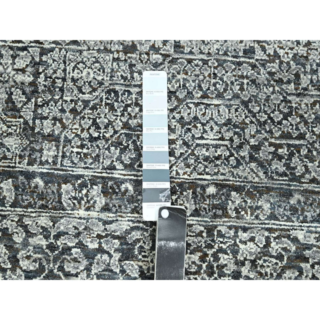 8'2" x 10'2" New Hand Knotted Grey Wool Rectangle Oriental Rug - MOA10276549