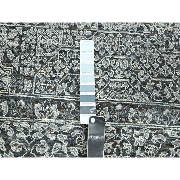 8'2" x 10'2" New Hand Knotted Grey Wool Rectangle Oriental Rug - MOA10276549