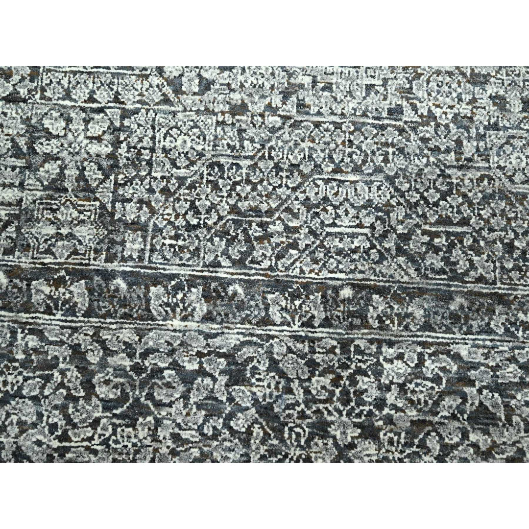 8'2" x 10'2" New Hand Knotted Grey Wool Rectangle Oriental Rug - MOA10276549