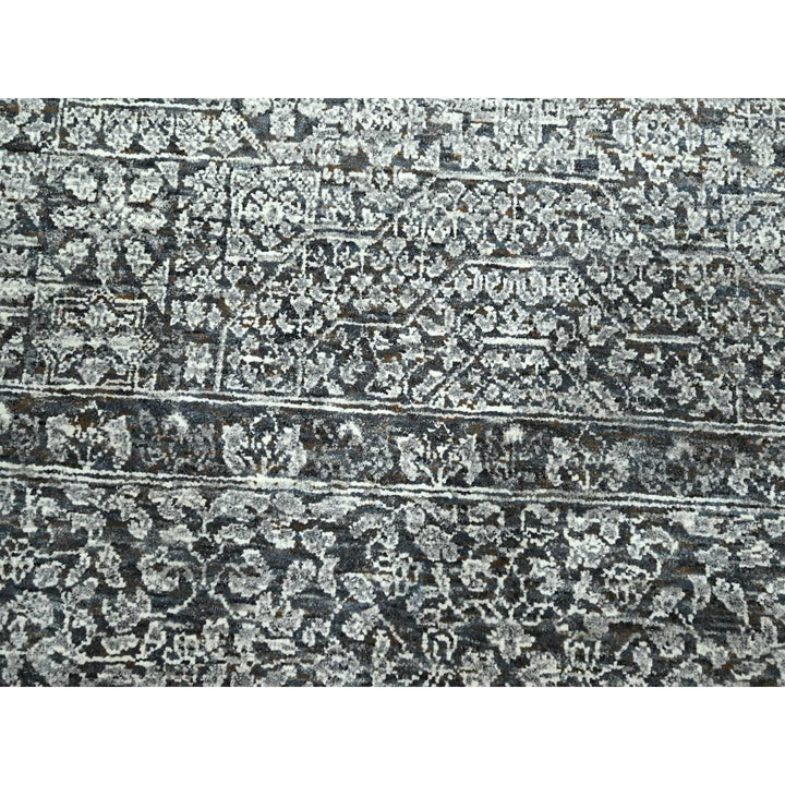 8'2" x 10'2" New Hand Knotted Grey Wool Rectangle Oriental Rug - MOA10276549