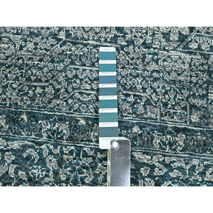 7'11" x 10'3" New Hand Knotted Teal Wool Rectangle Oriental Rug - MOA10276551