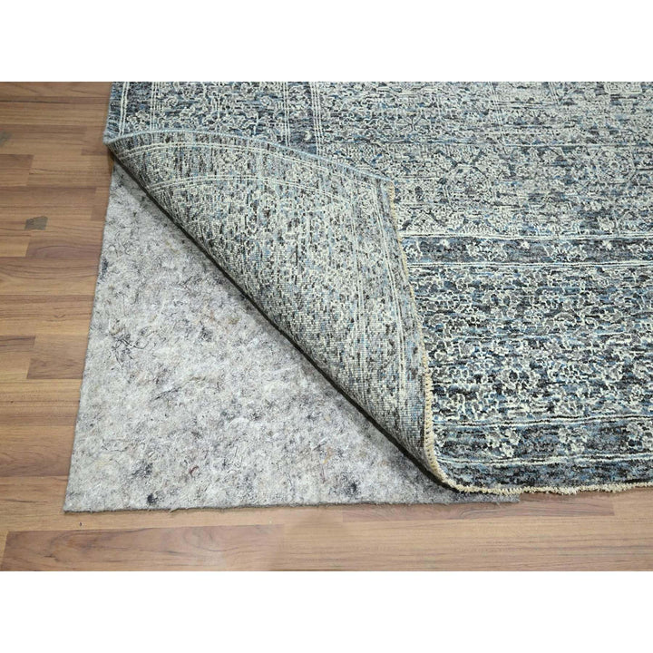 8'0" x 10'2" New Hand Knotted Grey Wool Rectangle Oriental Rug - MOA10276552