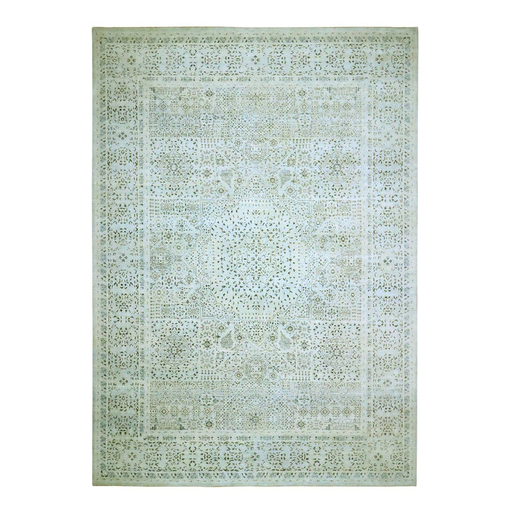 10'0" x 14'2" New Hand Knotted Grey Wool Rectangle Oriental Rug - MOA10276554