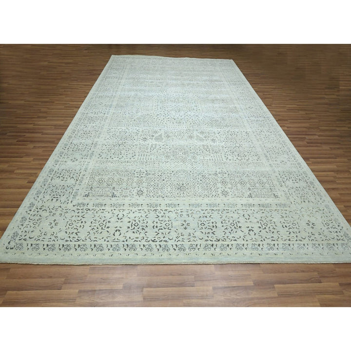 10'0" x 14'2" New Hand Knotted Grey Wool Rectangle Oriental Rug - MOA10276554