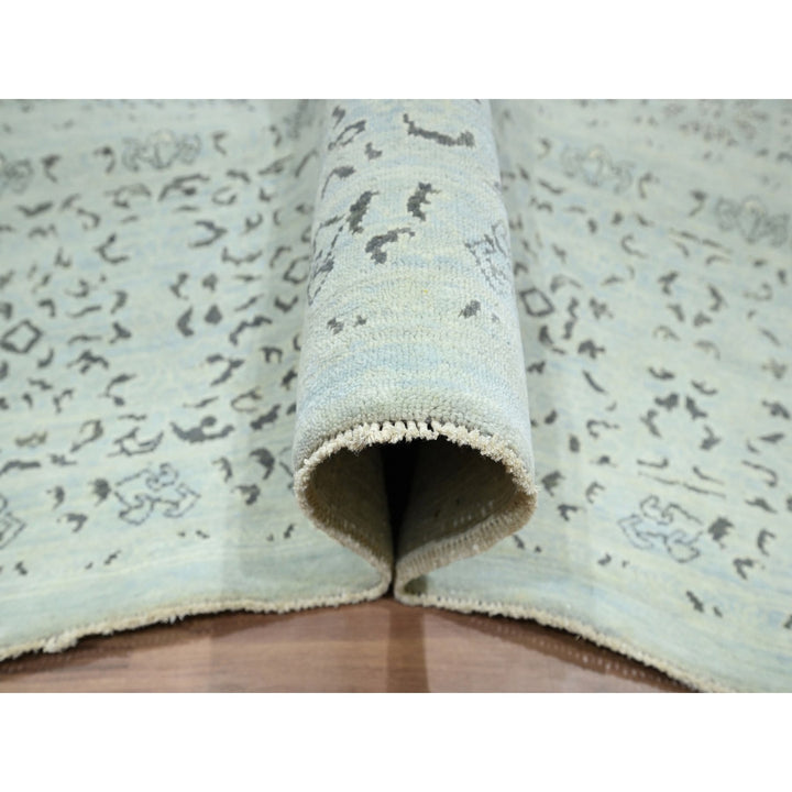 10'0" x 14'2" New Hand Knotted Grey Wool Rectangle Oriental Rug - MOA10276554