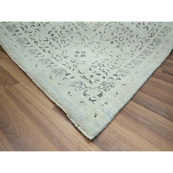 10'0" x 14'2" New Hand Knotted Grey Wool Rectangle Oriental Rug - MOA10276554