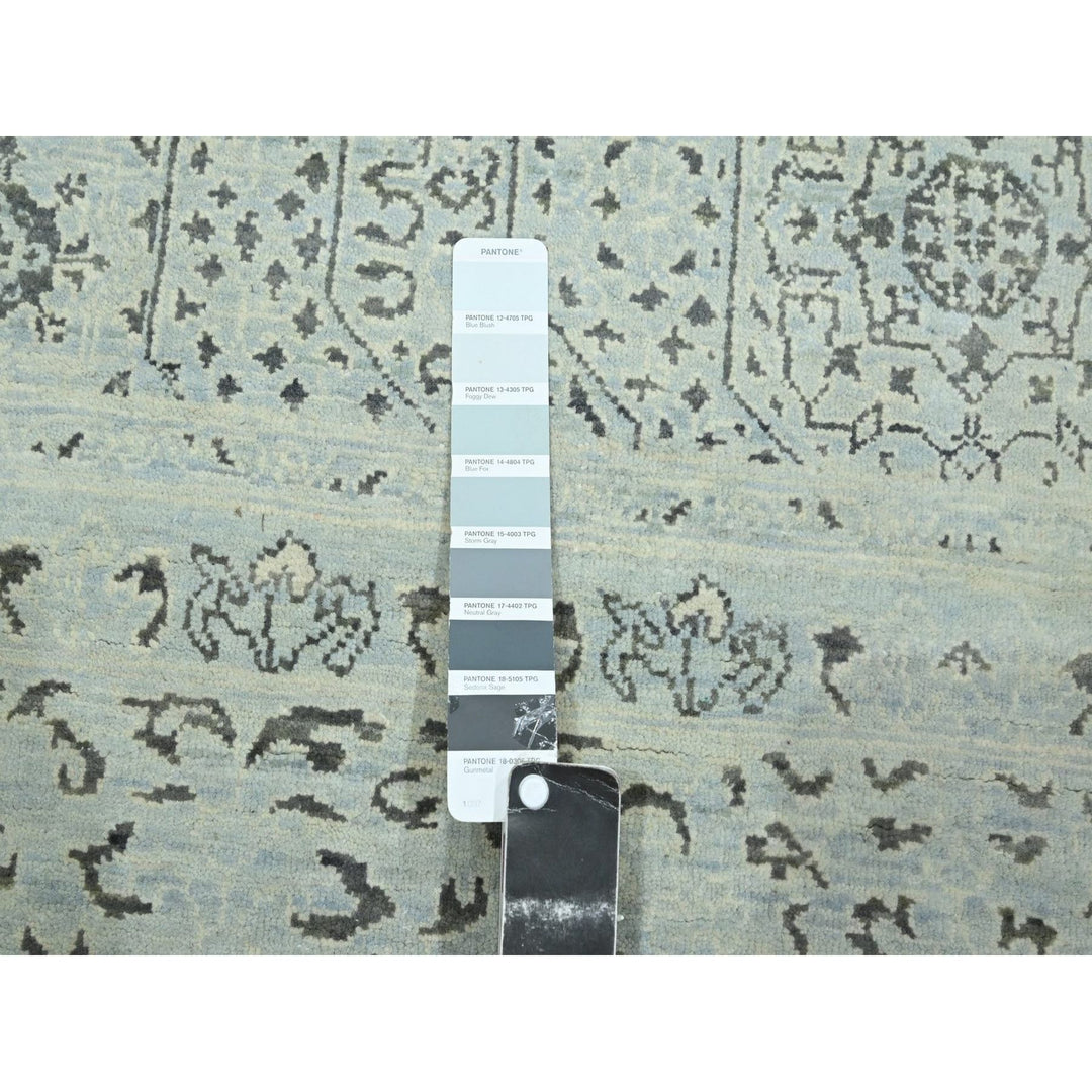 10'0" x 14'2" New Hand Knotted Grey Wool Rectangle Oriental Rug - MOA10276554