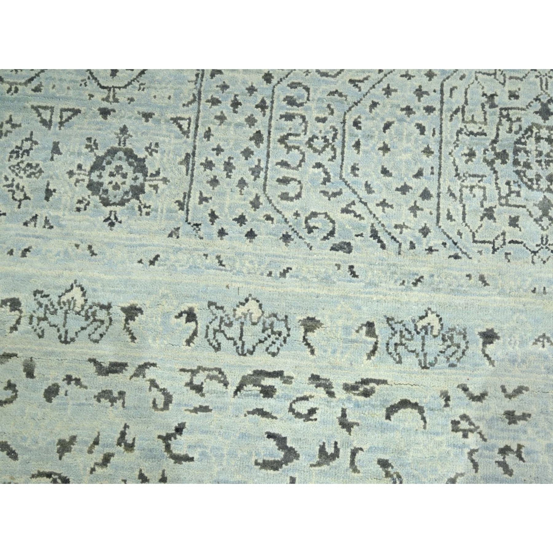 10'0" x 14'2" New Hand Knotted Grey Wool Rectangle Oriental Rug - MOA10276554