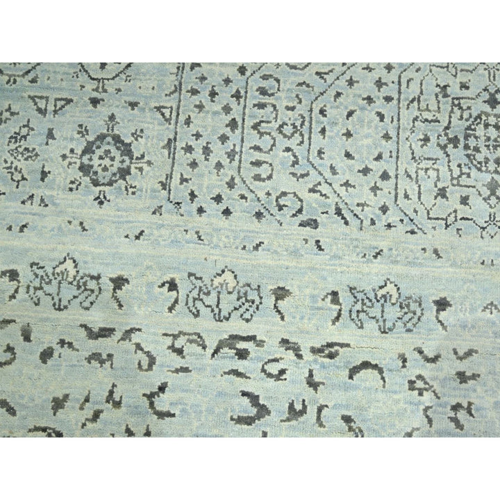 10'0" x 14'2" New Hand Knotted Grey Wool Rectangle Oriental Rug - MOA10276554
