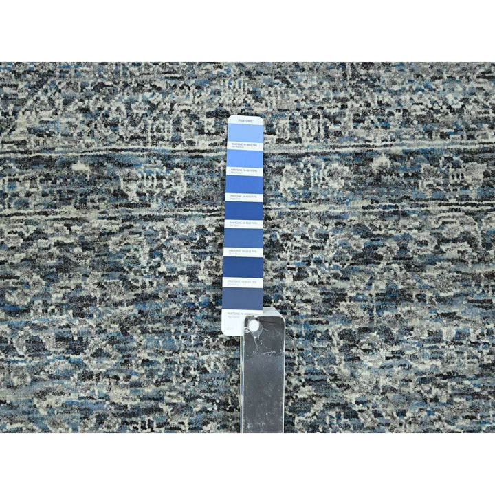 9'0" x 12'1" New Hand Knotted Blue Wool Rectangle Oriental Rug - MOA10276556