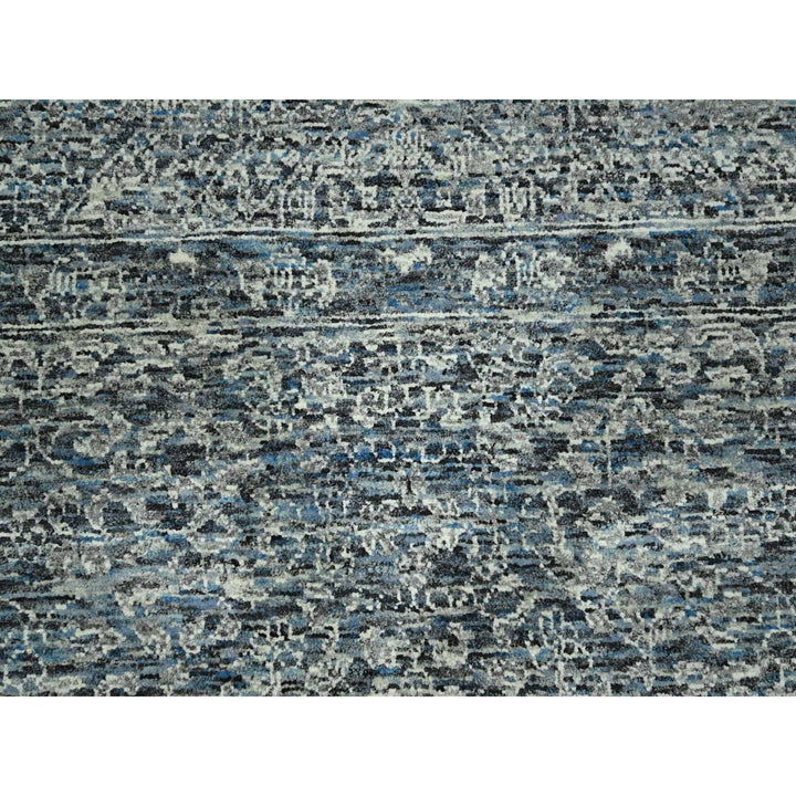 9'0" x 12'1" New Hand Knotted Blue Wool Rectangle Oriental Rug - MOA10276556