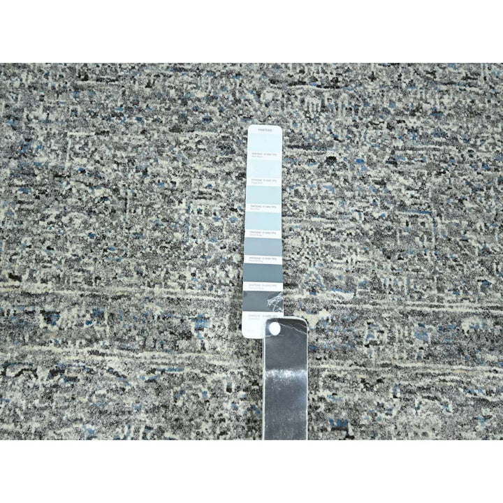 9'2" x 11'11" New Hand Knotted Grey Wool Rectangle Oriental Rug - MOA10276557