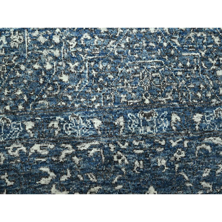 8'11" x 11'11" New Hand Knotted Blue Wool Rectangle Oriental Rug - MOA10276558