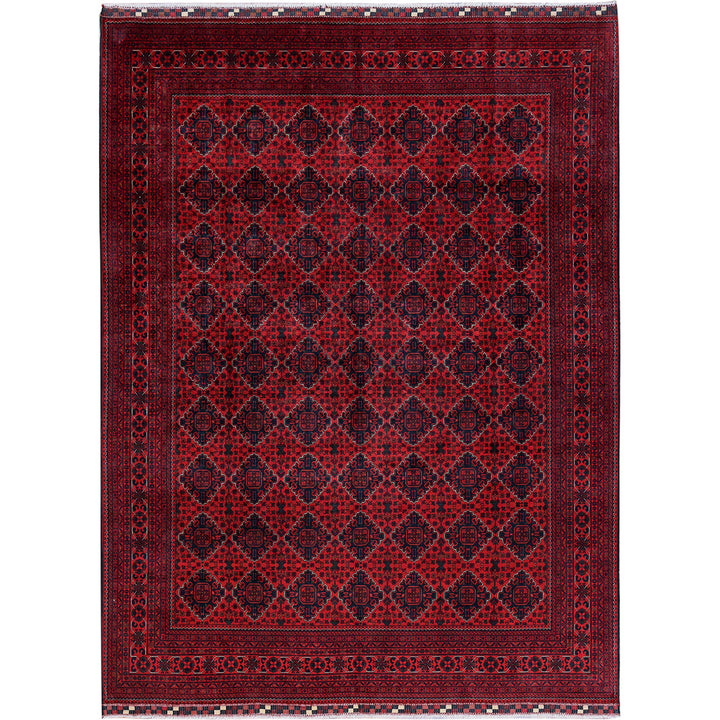 9'10" x 12'9" New Hand Knotted Red Wool Rectangle Oriental Rug - MOA102765
