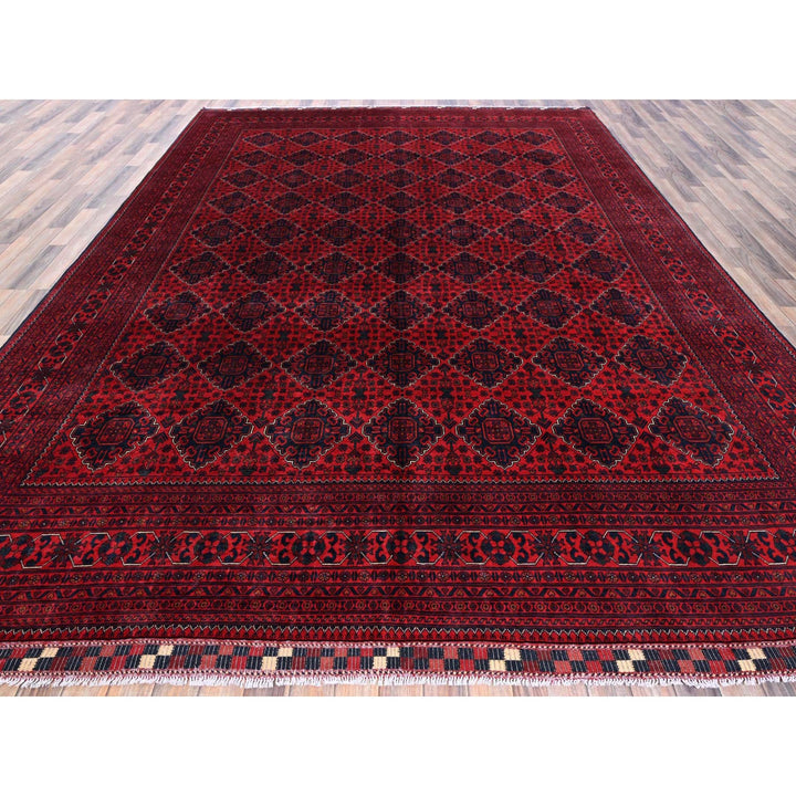 9'10" x 12'9" New Hand Knotted Red Wool Rectangle Oriental Rug - MOA102765