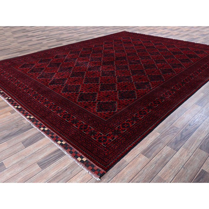 9'10" x 12'9" New Hand Knotted Red Wool Rectangle Oriental Rug - MOA102765
