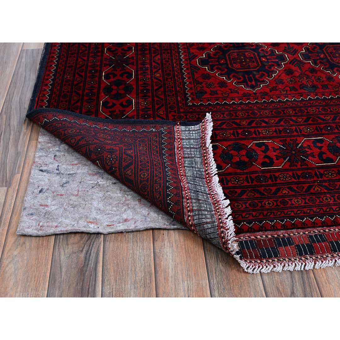9'10" x 12'9" New Hand Knotted Red Wool Rectangle Oriental Rug - MOA102765