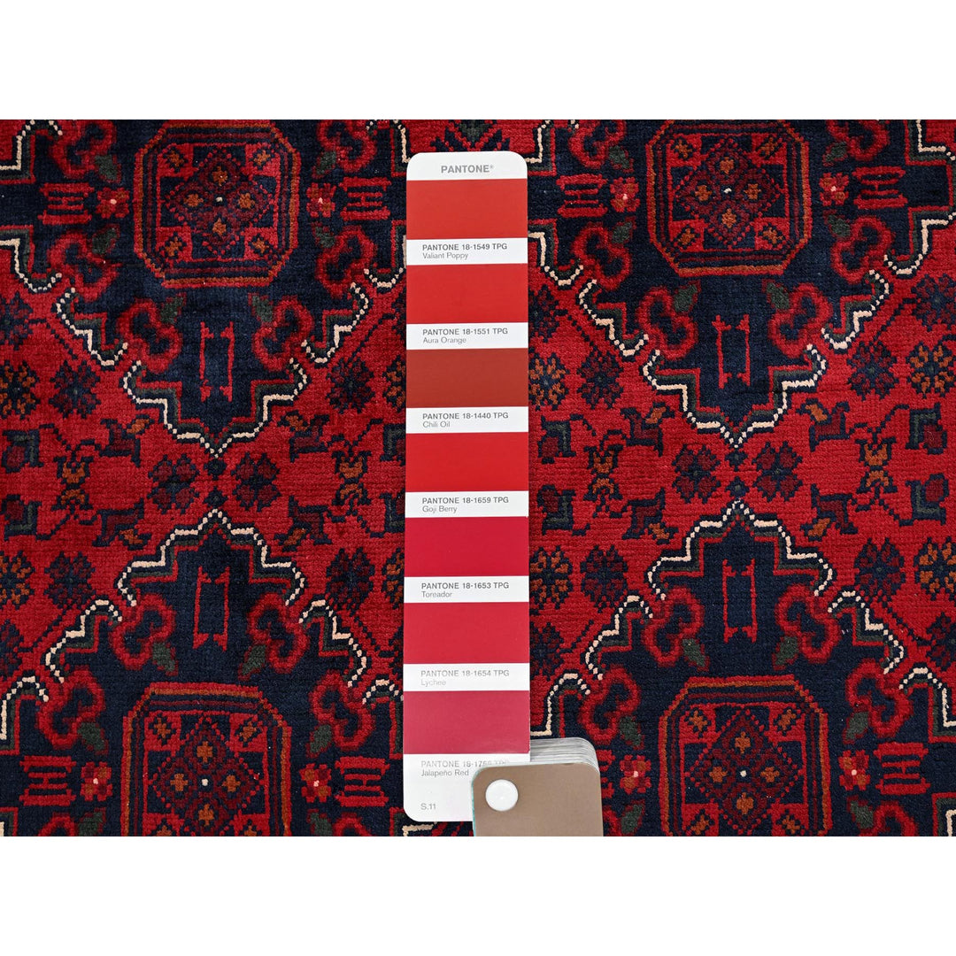 9'10" x 12'9" New Hand Knotted Red Wool Rectangle Oriental Rug - MOA102765
